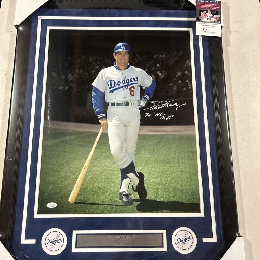 Steve Garvey autograph signed Los Angeles Dodgers 16x20 photo framed JSA